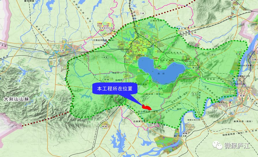 工程位于庐江县黄陂湖流域,县城庐城及庐南工业园区均位于流域内