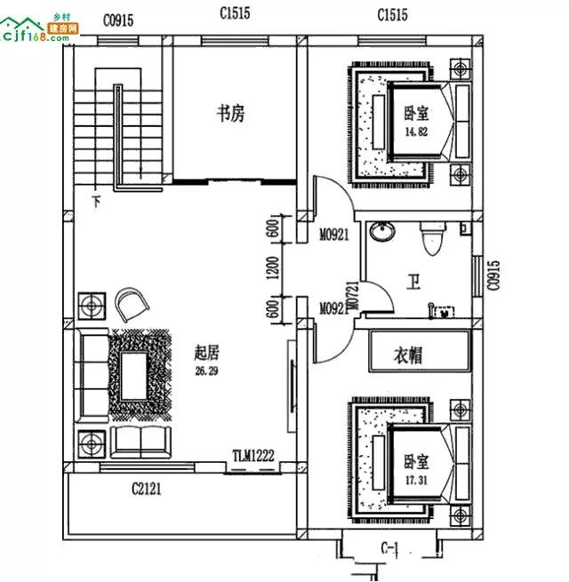 鄉村小戶型精選戶型,3套20萬左右經濟型二層鄉村自建房設計圖