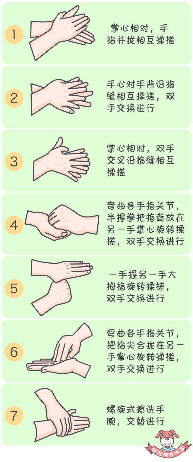 手段    勤洗手:七步洗手法