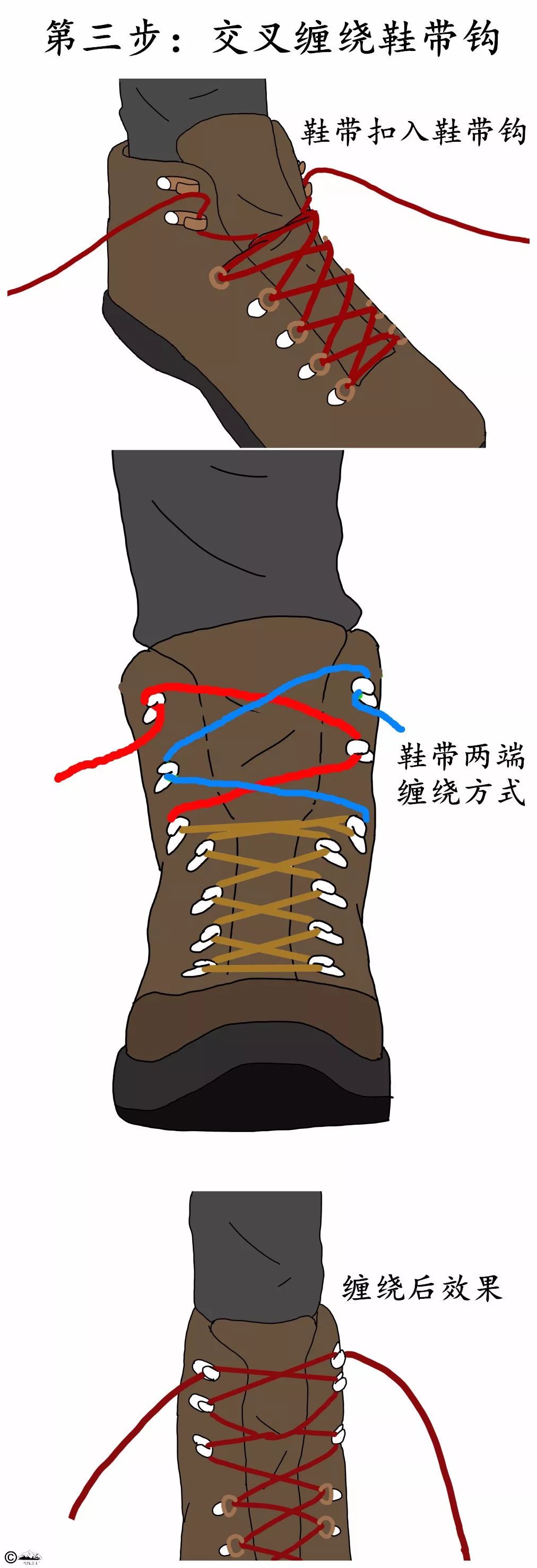 怎样穿鞋带楼梯式图片