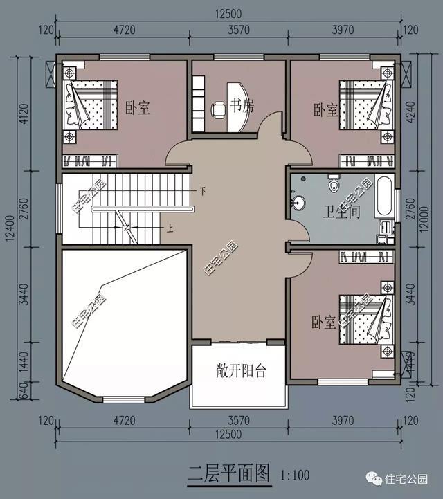 12x12米農村別墅,方正戶型,挑空客廳帶堂屋,經濟實用