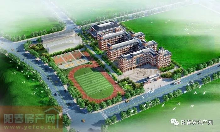 航拍华师大附属学校阳春一中附属学校和兴华小学这些新建学校都建成