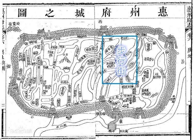 惠州步行街地图图片