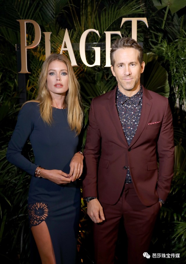 piaget伯爵全球品牌代言人瑞安雷諾茲(ryan reynolds)與國際超模