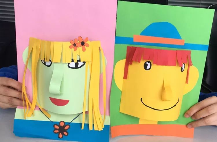 幼儿园手工纸板人脸图片