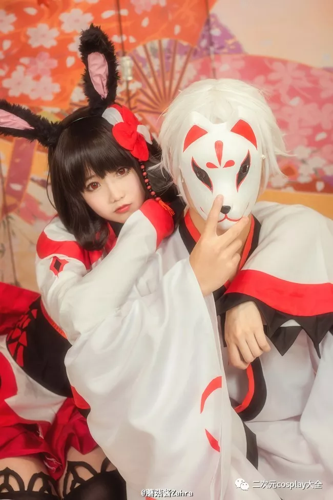 《加油大魔王》西奈,狐面先生cos畫風唯美好看