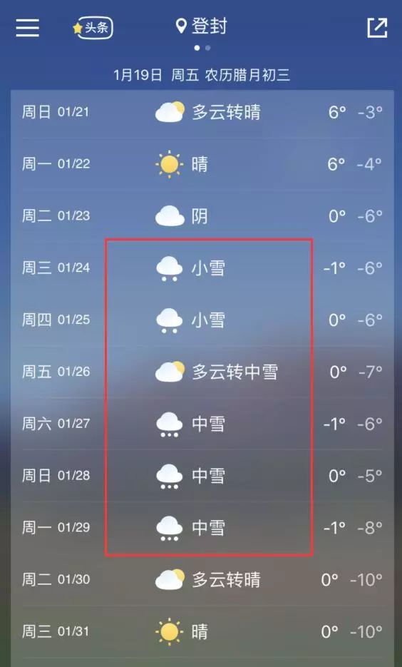 河南登封天气图片