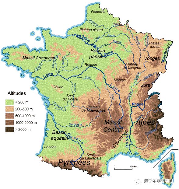 法兰西共和国,位于欧洲西部,领土还包括地中海上的科西嘉岛以及南美洲