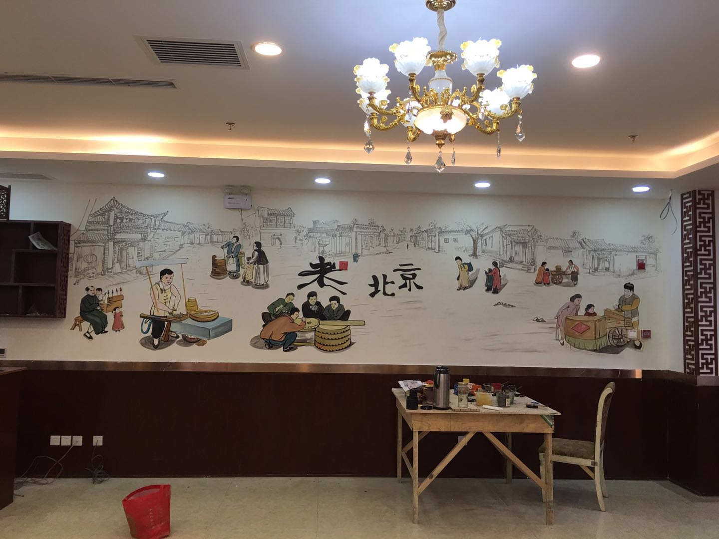 北京通州饭店彩绘墙绘作品欣赏