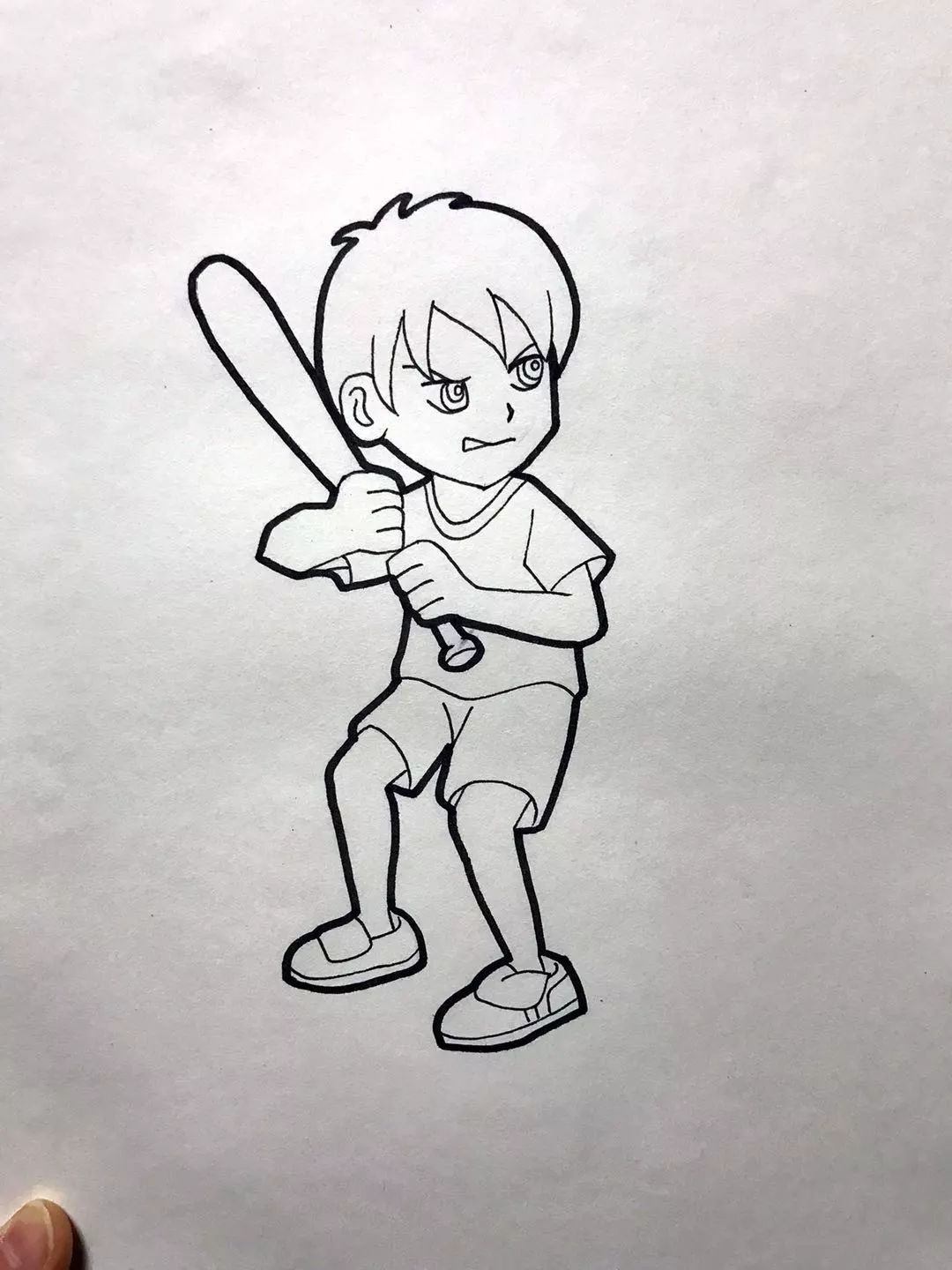 棒球小子简笔画图片