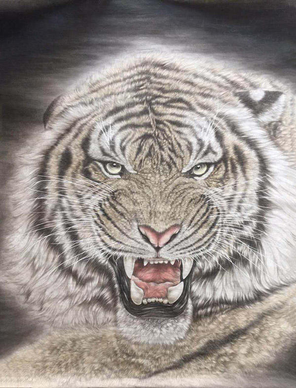 老虎眼睛绘画图片