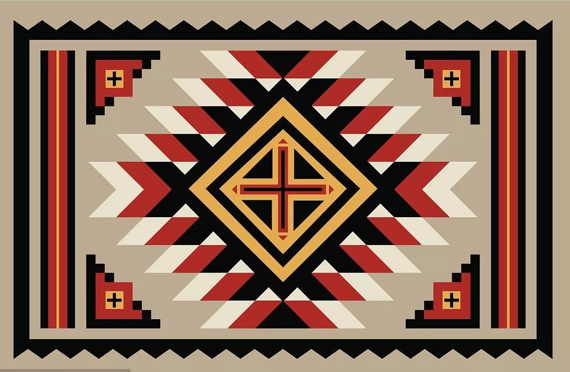 本周艺术课更新我的第一幅印染作品纳瓦霍挂毯艺术