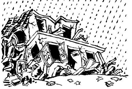 房屋倒塌简笔画图片