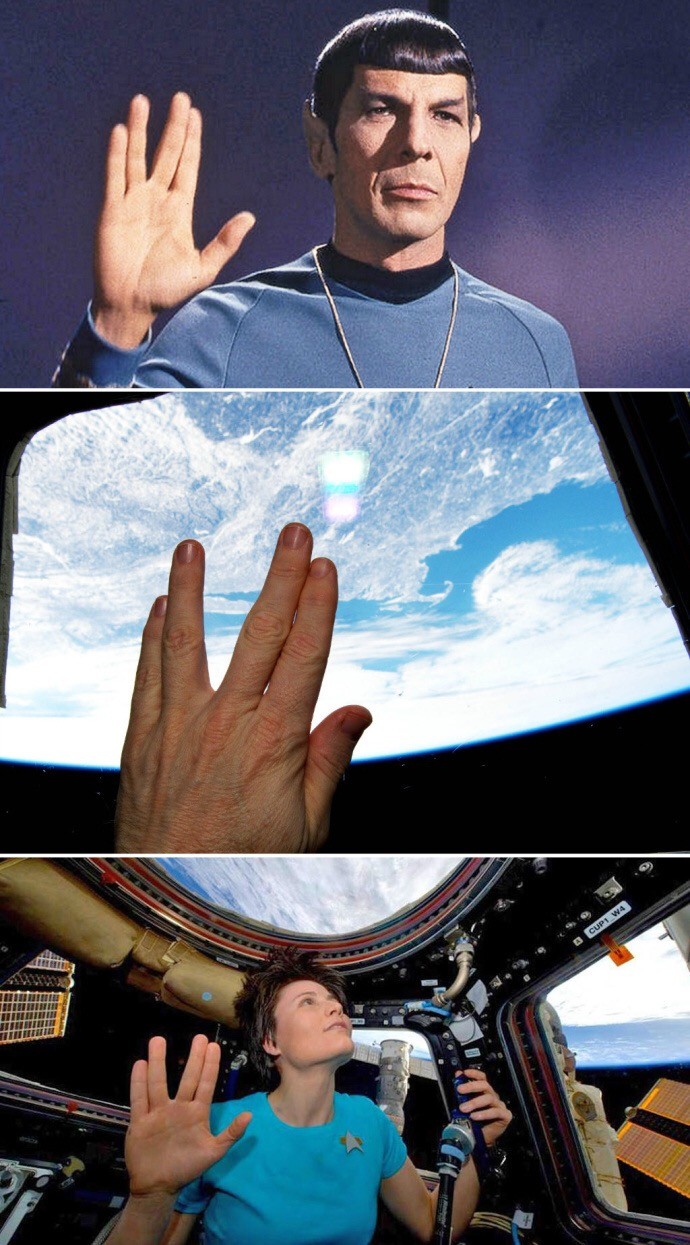 瓦肯举手礼,连iphone的表情包里都有大家都说,整个太空总署就是一波