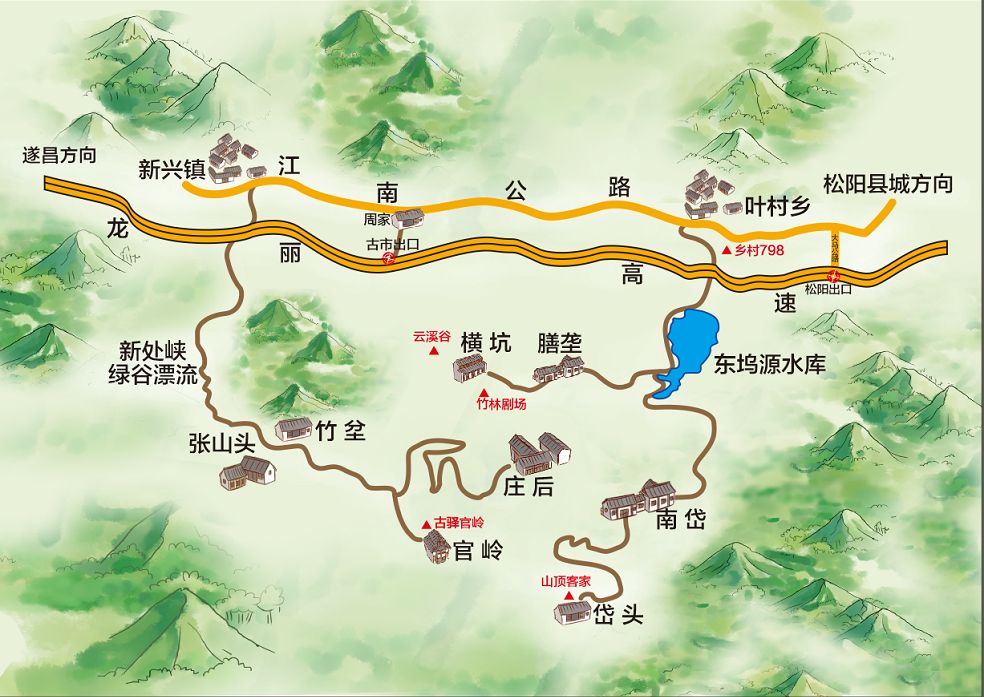 松阳县各乡镇地图图片