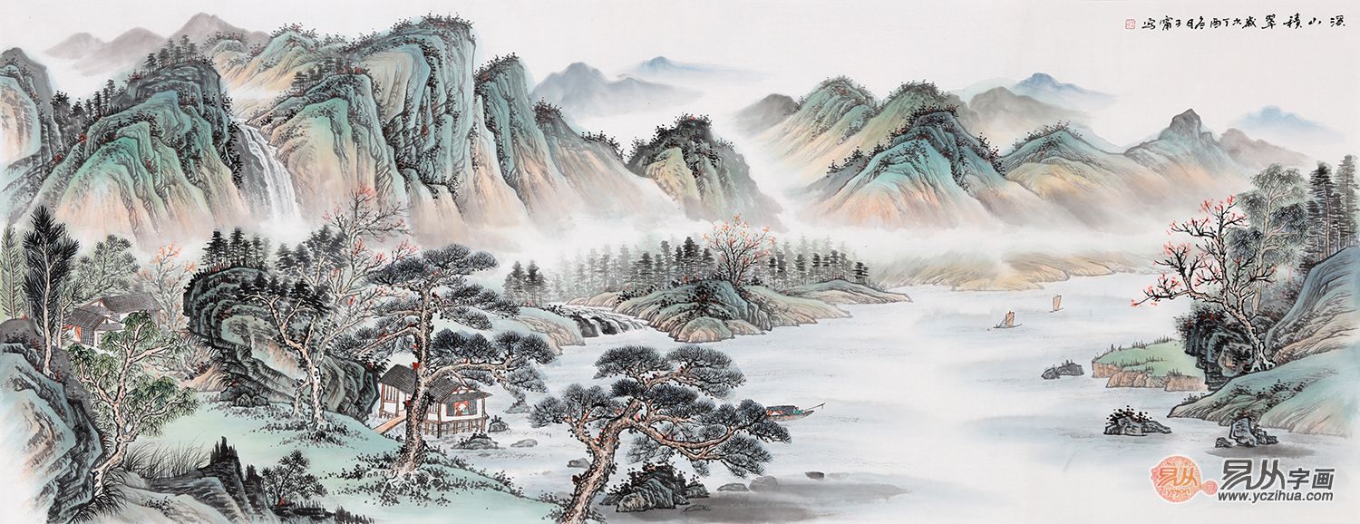 造就艺术家居,进门客厅装饰画还是选山水画