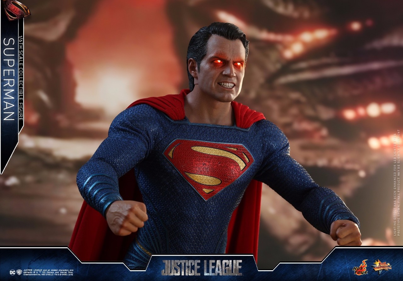 新品预定 hottoys 1/6 mms465 正义联盟 超人superman 双头雕 激光眼