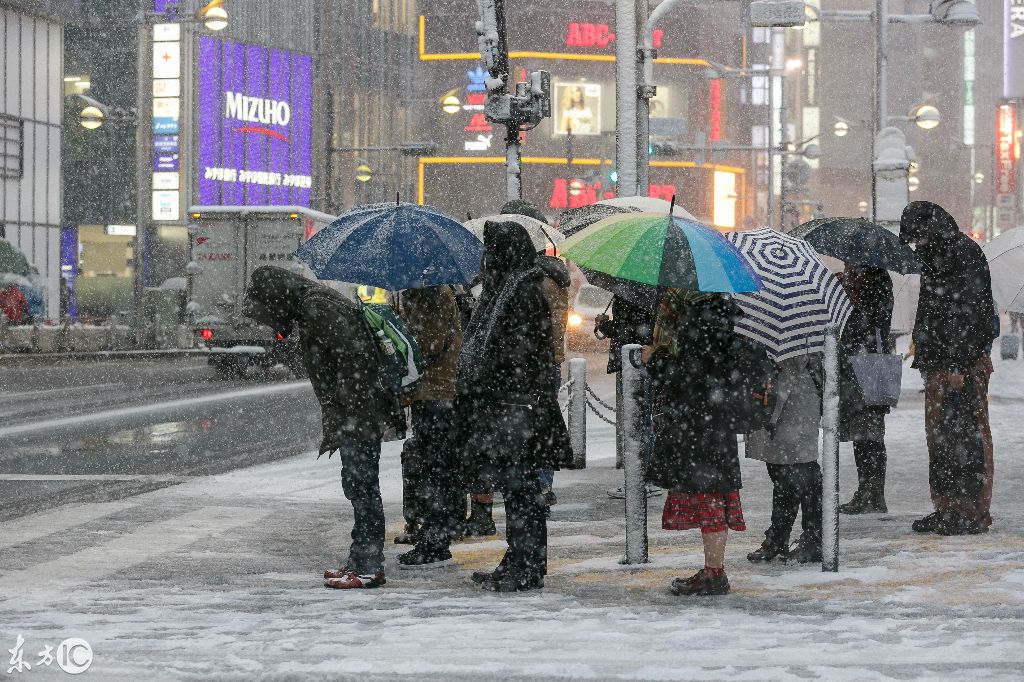 日本东京降多年罕见大雪,导致数千户停电,交通陷入混乱!