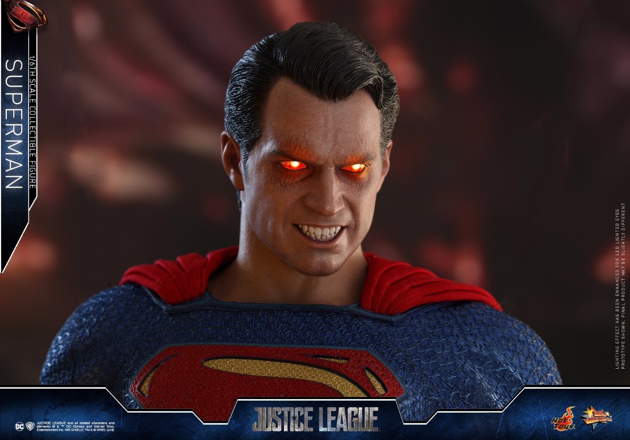 新品预定 hottoys 1/6 mms465 正义联盟 超人superman 双头雕 激光眼