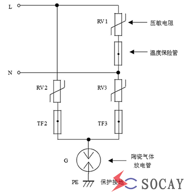 压敏电阻及陶瓷放电管在交流电源防雷器中的应用