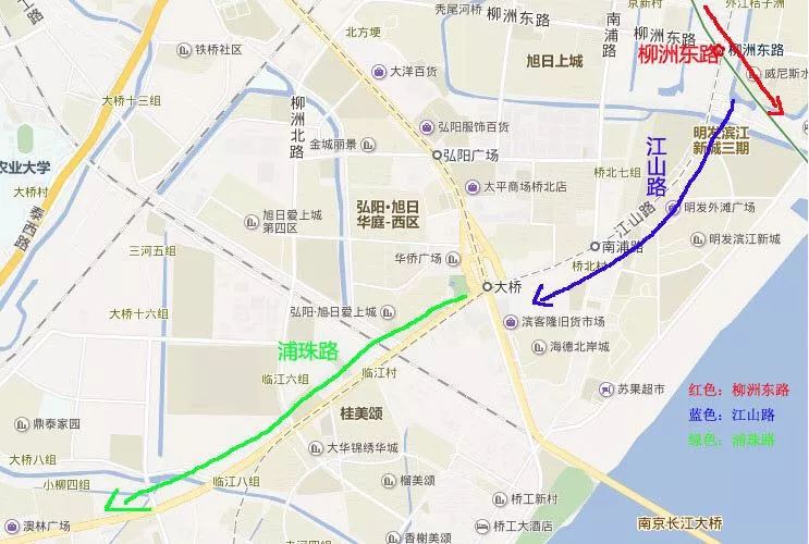 或从浦洲路到泰冯路上江北快速路