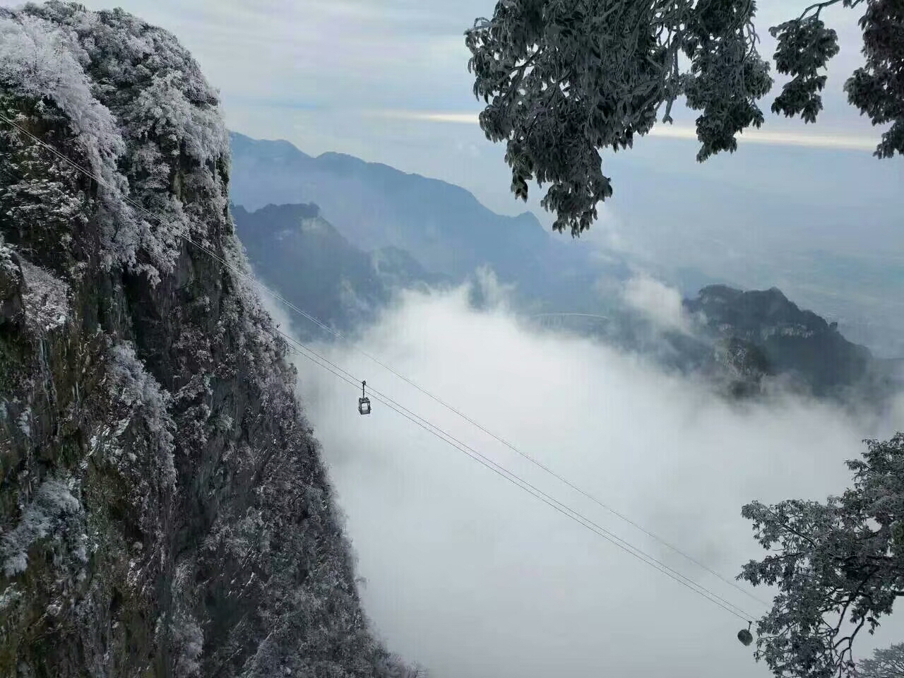 一大波張家界天門山雪景美圖來了