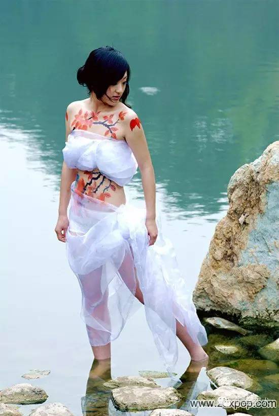人体彩绘唐山潘家口水库古长城之旅人体彩绘外拍活动