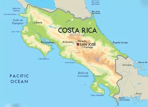 costarica地图图片