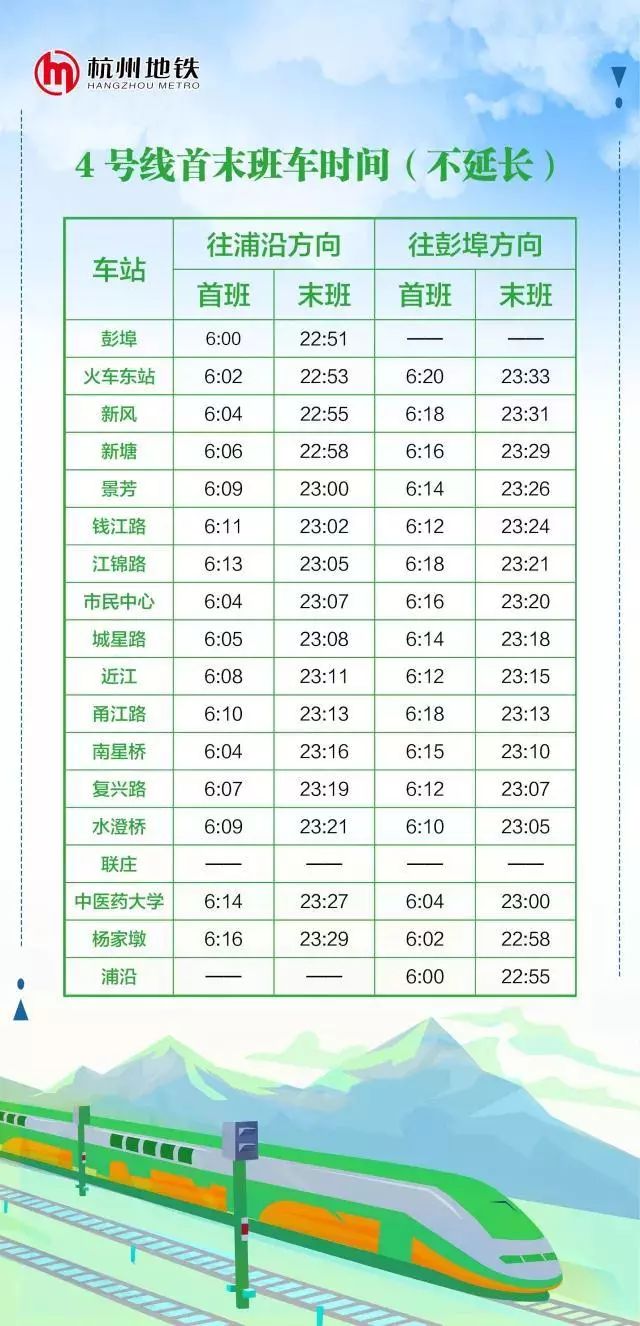 杭州地铁运行时刻图图片