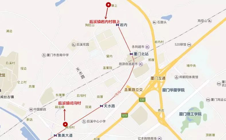 1巖內村位於廈門市集美區後溪鎮東北部,轄東埔,墩上,埔中央,白地四個