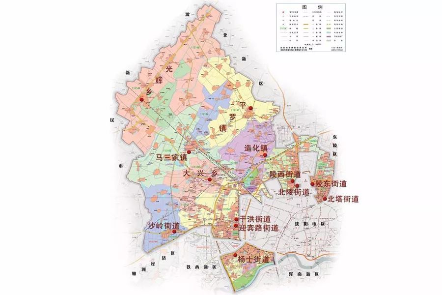 沈阳于洪区街道划分图图片