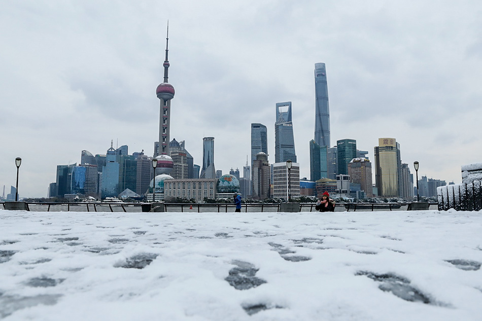 城事"魔都"一夜之间披"白纱,上海终于认真下了场雪