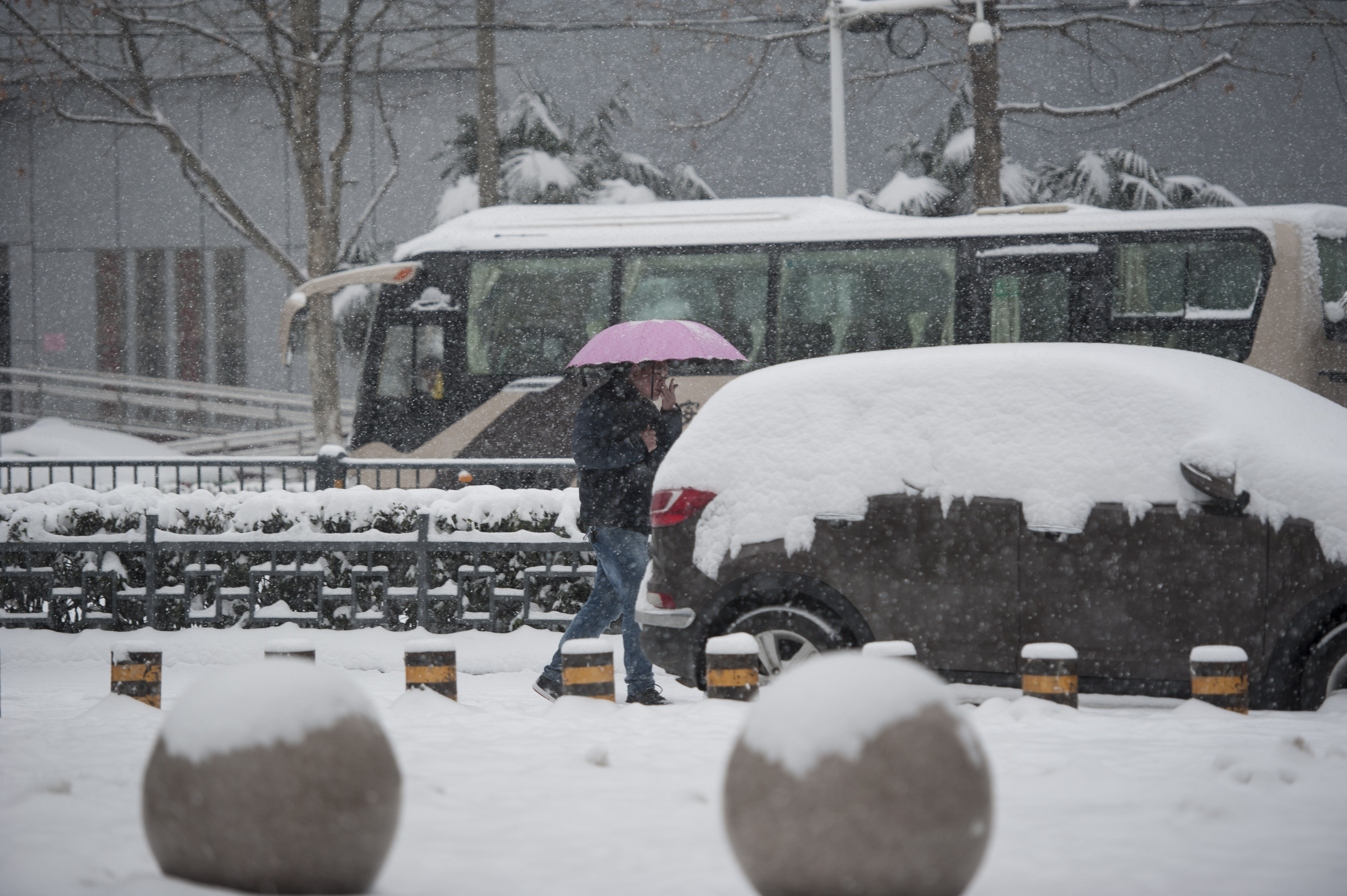 安徽合肥今晨再次下了大雪