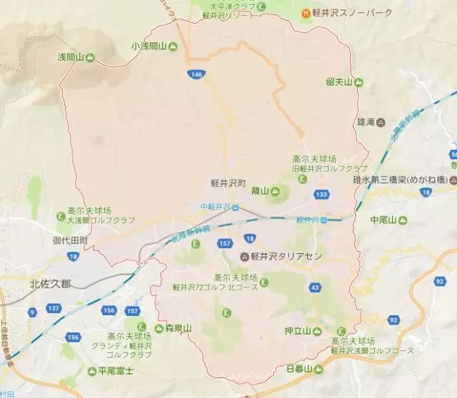 轻井泽在日本的地图图片