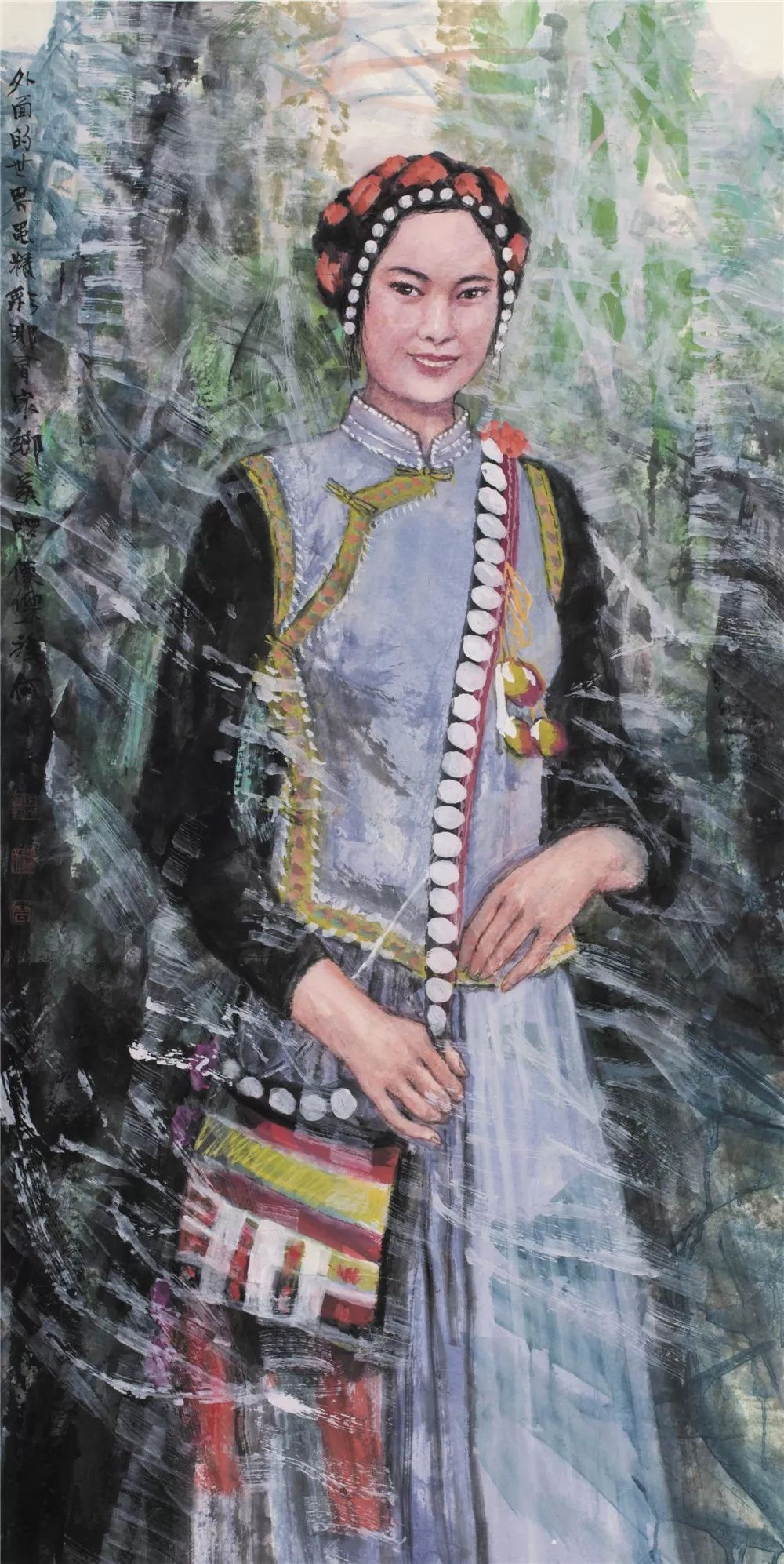 傈僳族人物画图片