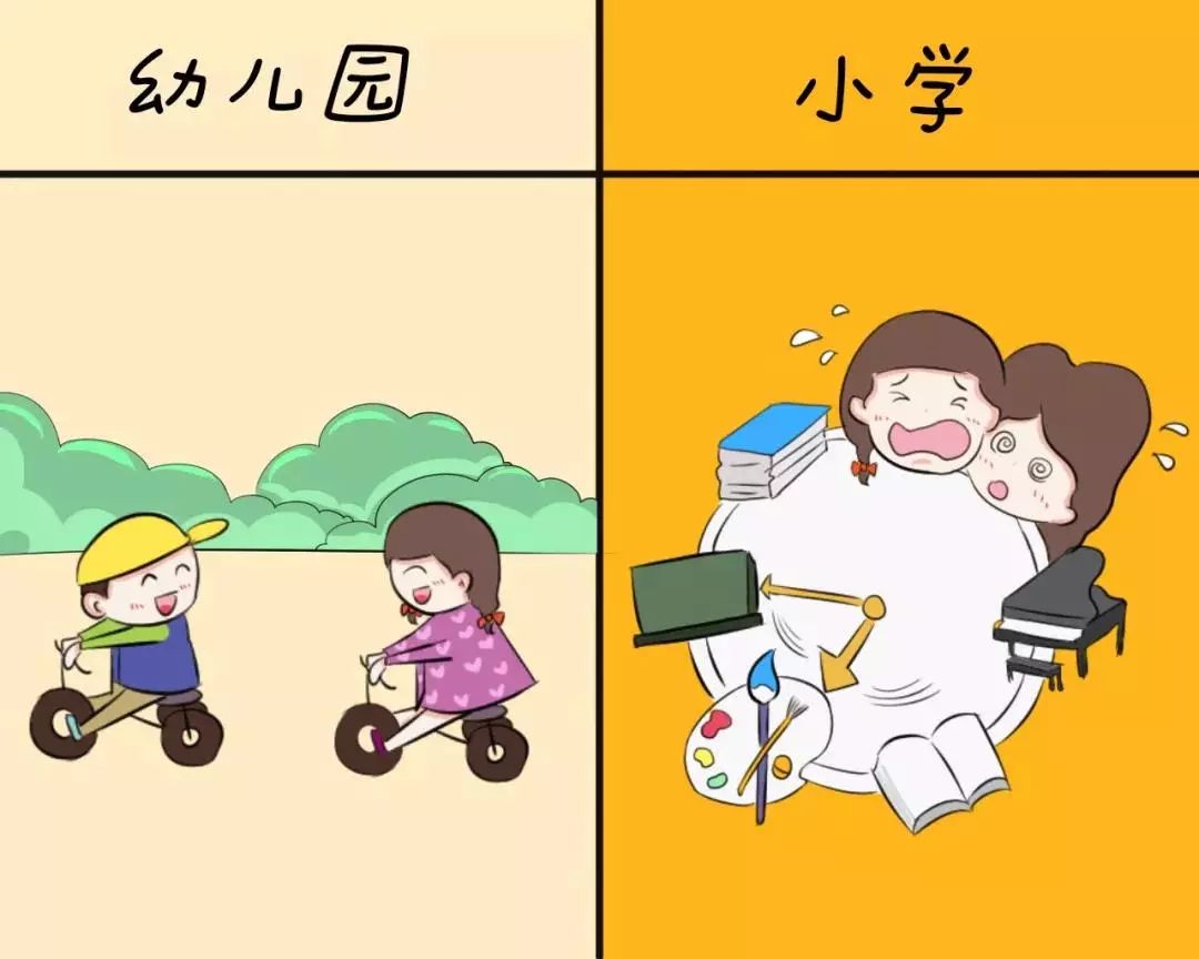 漫画揭秘幼儿园和小学有哪些差别心简直不要太累