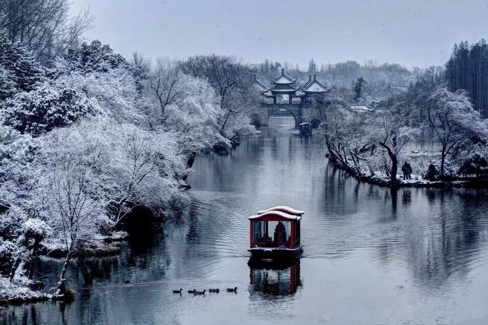 寒山寺雪景高清照片图片