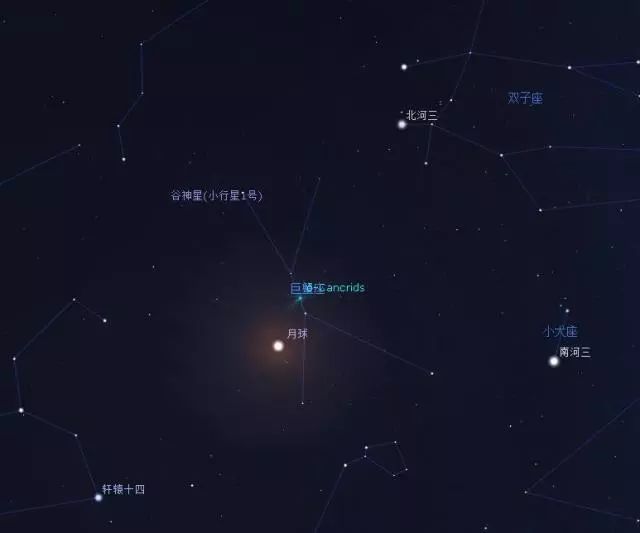 看東南面天空 小申已經為大家準備好了星圖 今晚月全食食既前後 南面