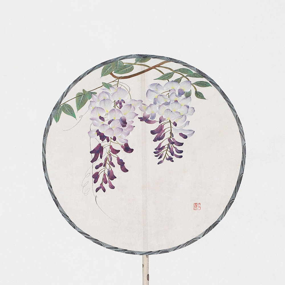 紫藤花国画叶子图片