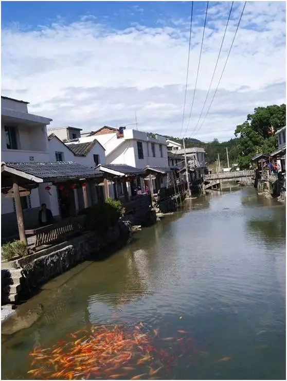 依山傍水,青磚黛瓦,小橋流水,錯落有致的老屋前老人們在閒坐暢談,小孩