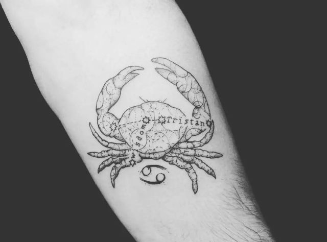 巨蟹座的守护神兽纹身图片