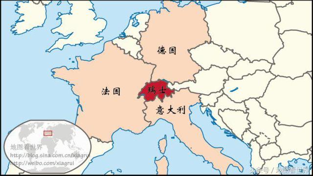 瑞士的海陆位置图片
