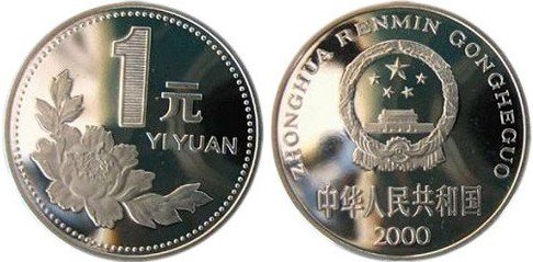 1元硬币正反面图片