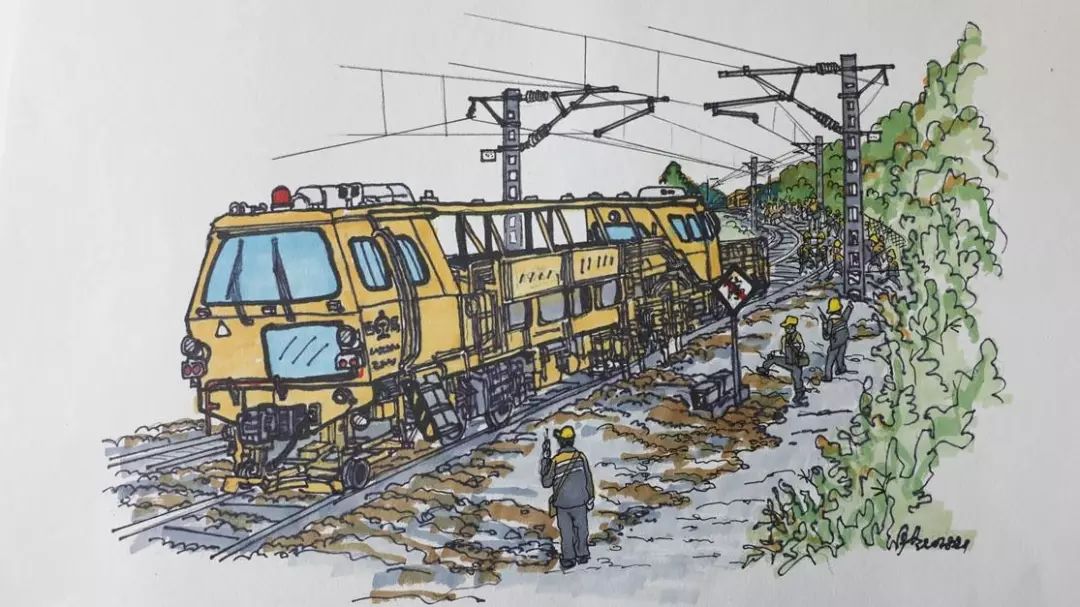 手绘7幅作品,生动形象地记录下铁路职工为打造平安,有序,温馨,更美好