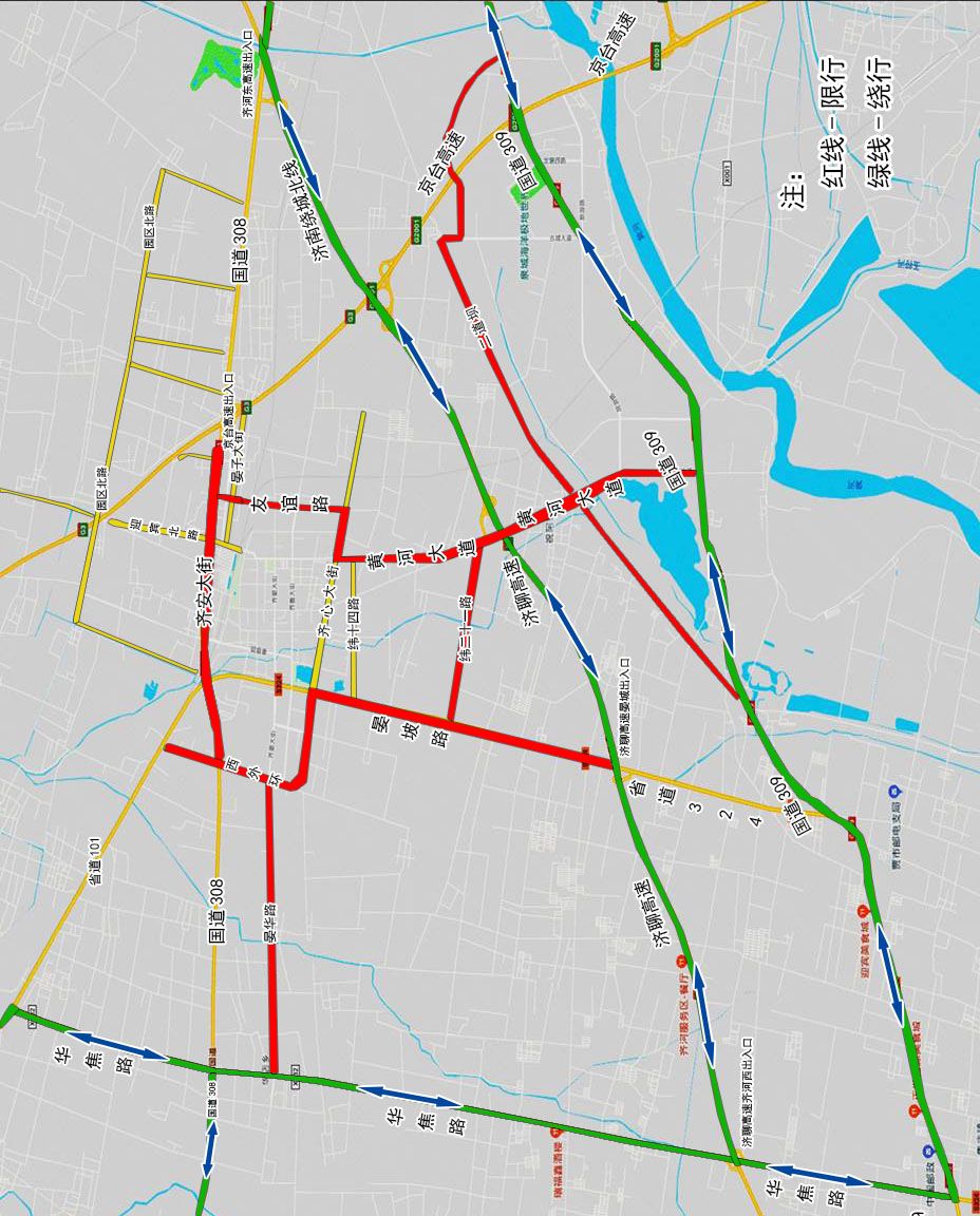 齐河县城区道路地图图片