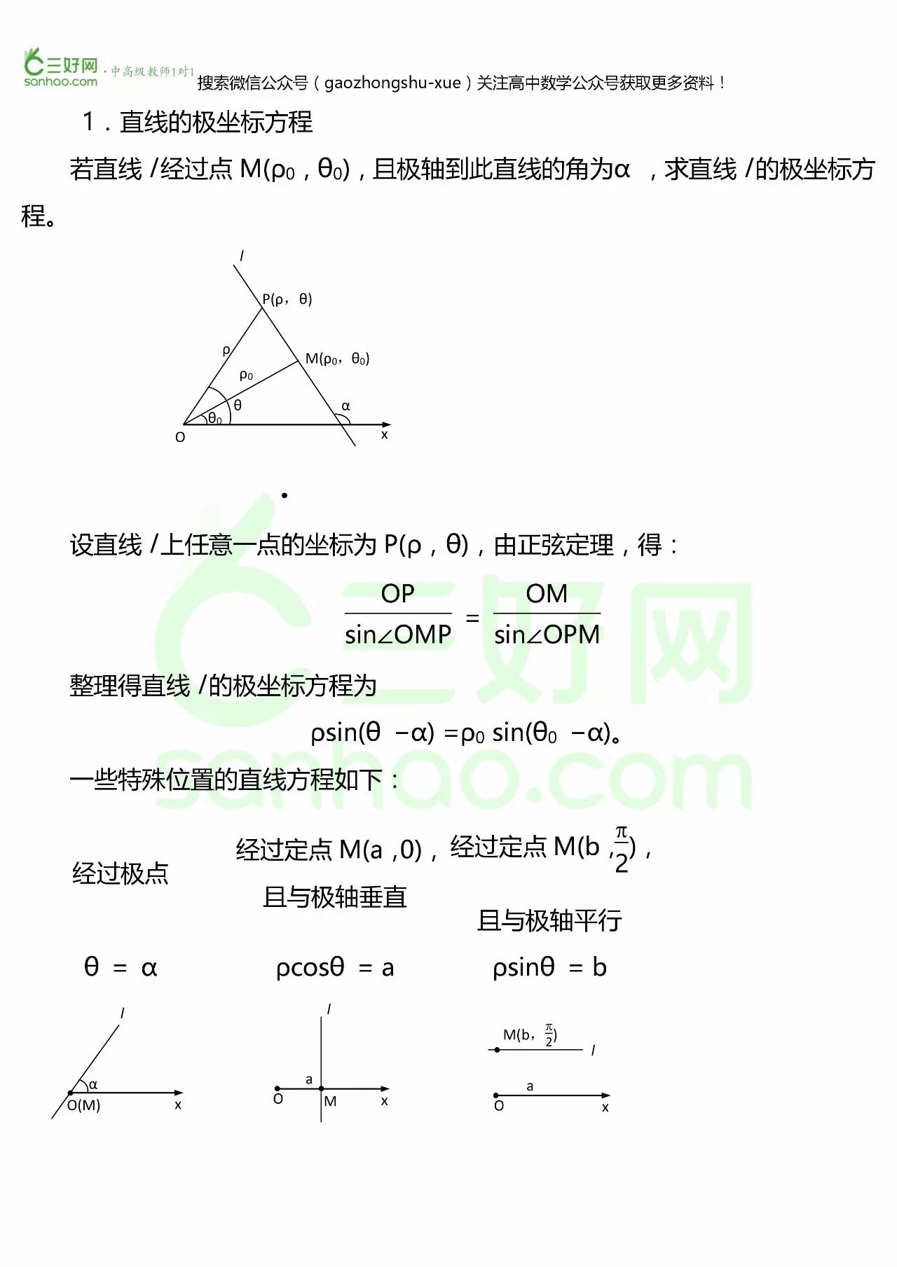 极坐标知识点图片