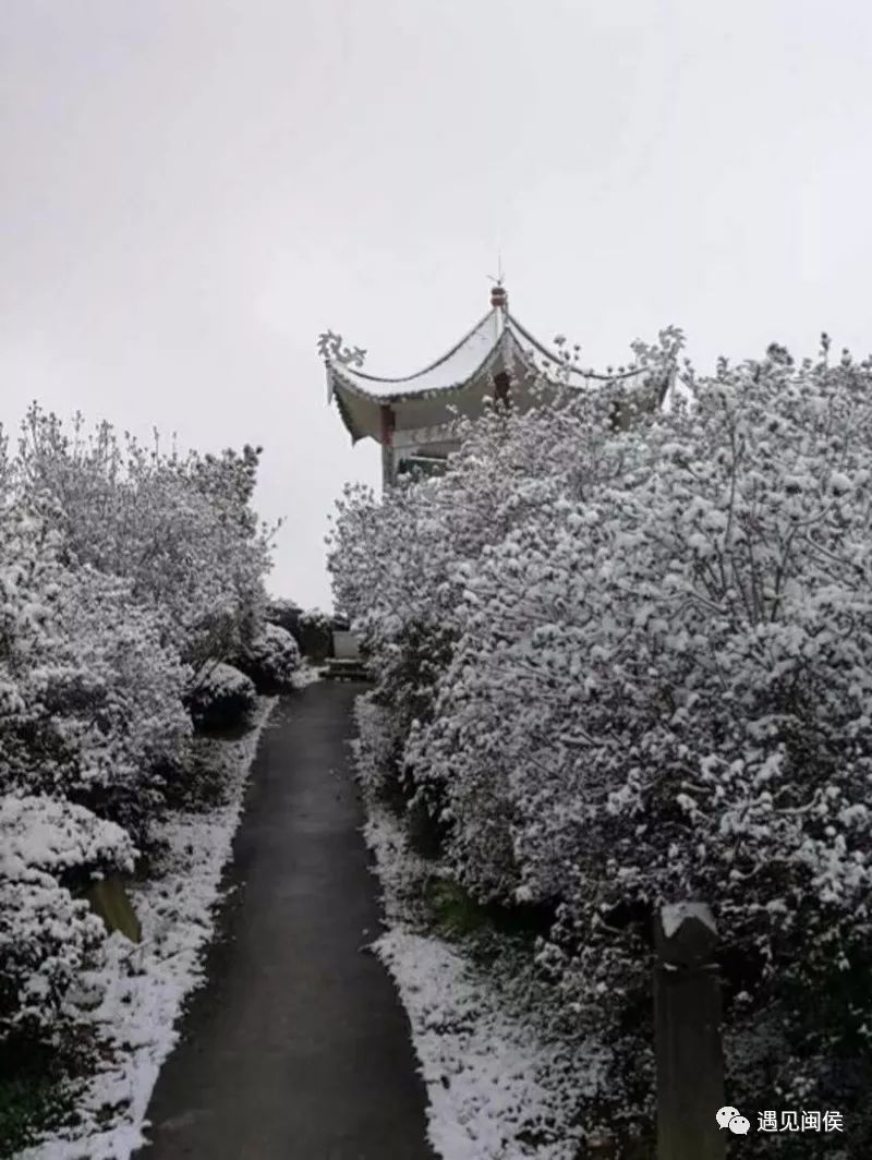 福州北峰下雪图片