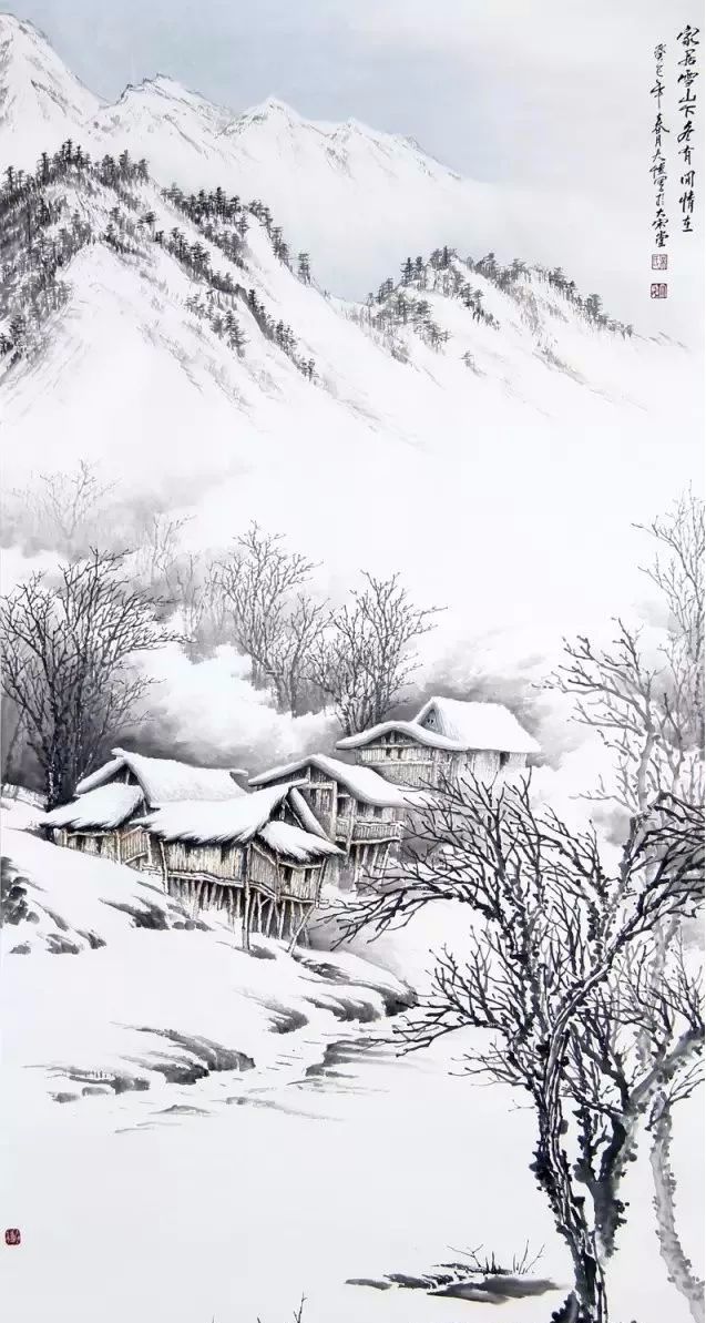 全国美展雪景山水图片图片
