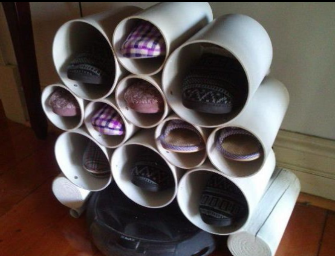 自制水管鞋架图片