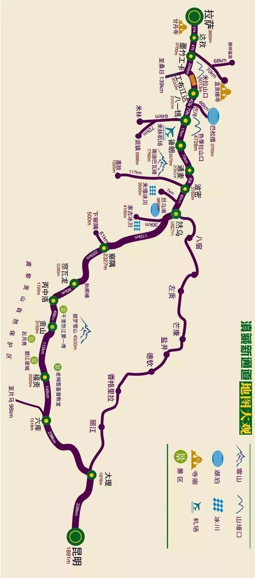 滇藏公路起止点图片